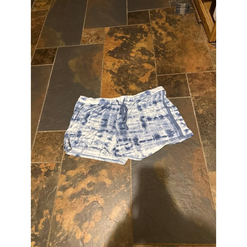 Xl LUCKY BRAND Blue Tie Dye Pajama Lounge Shorts Drawstring Soft Sleep Bottom PJ